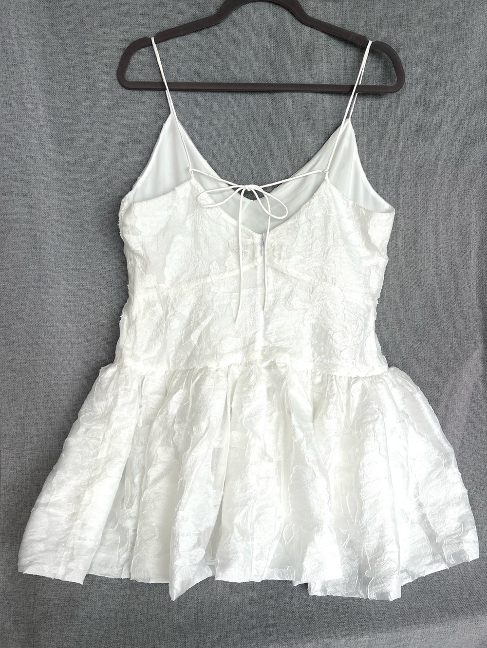 Caroline Constas  jacquard puff skirt spaghetti straps mini dress size white - Picture 9 of 15